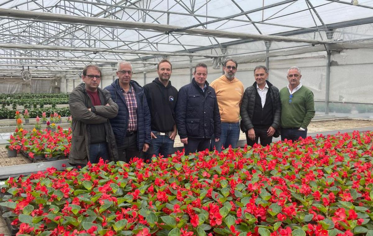Juan Lázaro, Fernando Manuel, Miguel Cardín, Marcelino Marcos, Nicolás Cardín, Jorge Suárez y Ángel García, en el vivero de Cardo. | P. A.