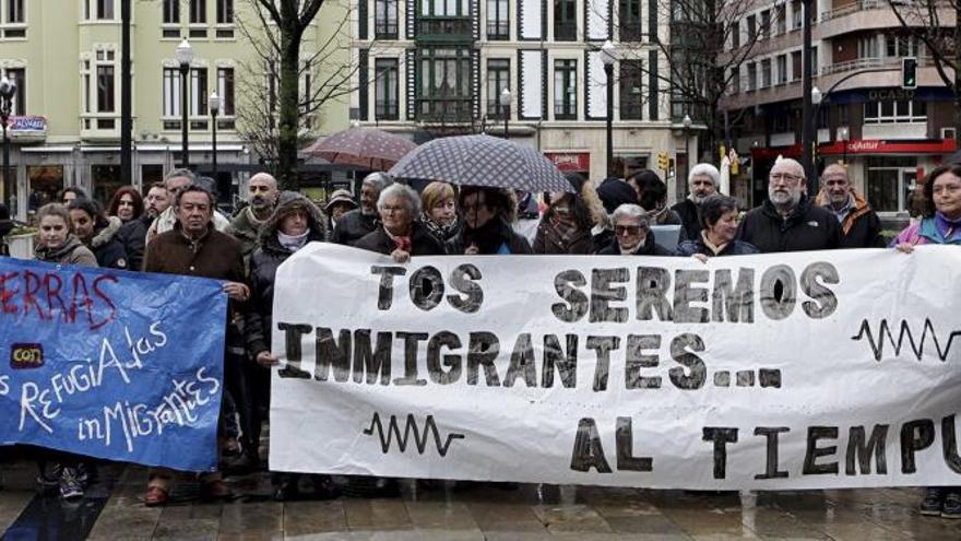 Manifestación a favor de la llegada de refugiados