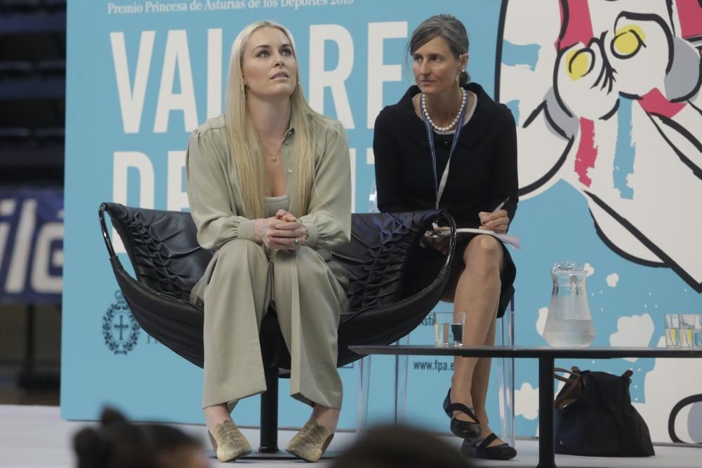 Premios Princesa de Asturias: Encuentro de Lindsey Vonn con estudiantes en Avilés