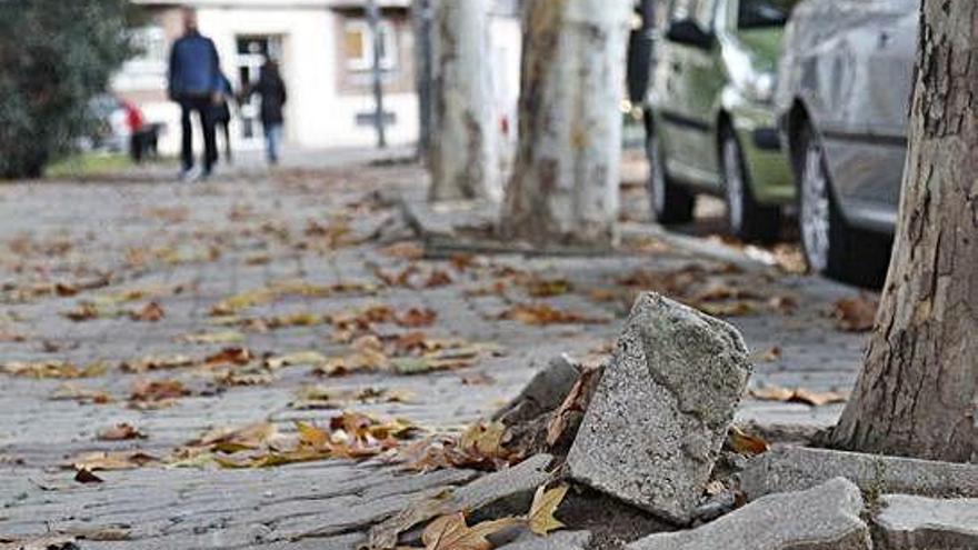 Acera en mal estado en la avenida de Cardenal Cisneros.