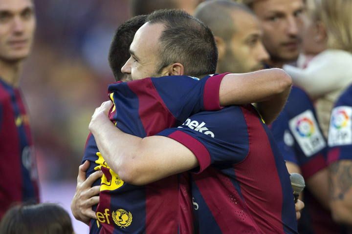 Homenaje a Xavi en el Camp Nou