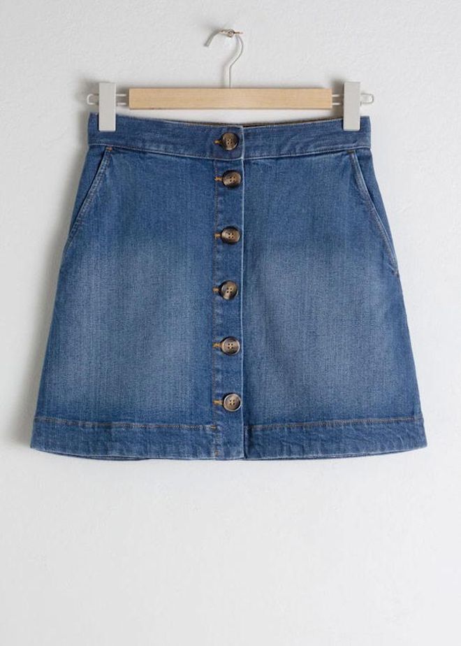 Minifalda trapecio con botonadura central, de & Other Stories
