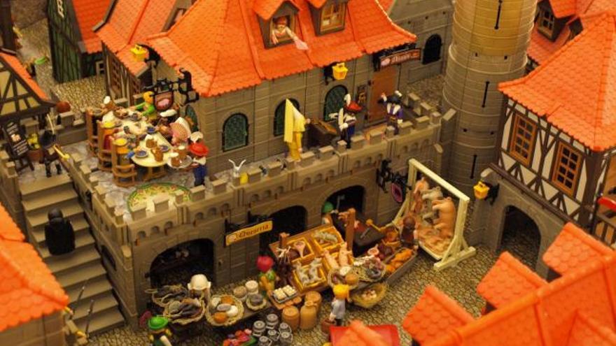 Detalle de Bineta, la gran ciudad medieval de Playmobil.