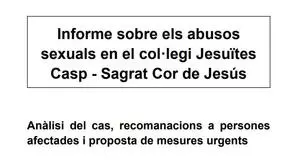 Informe sobre los abusos sexuales en el colegio Jesuïtes de Casp