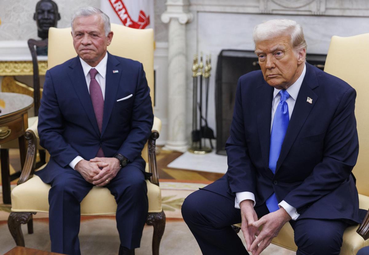 El rey Abdalá II de Jordania y el presidente de EEUU, Donald Trump, durante su reunión de este martes en la Casa Blanca.