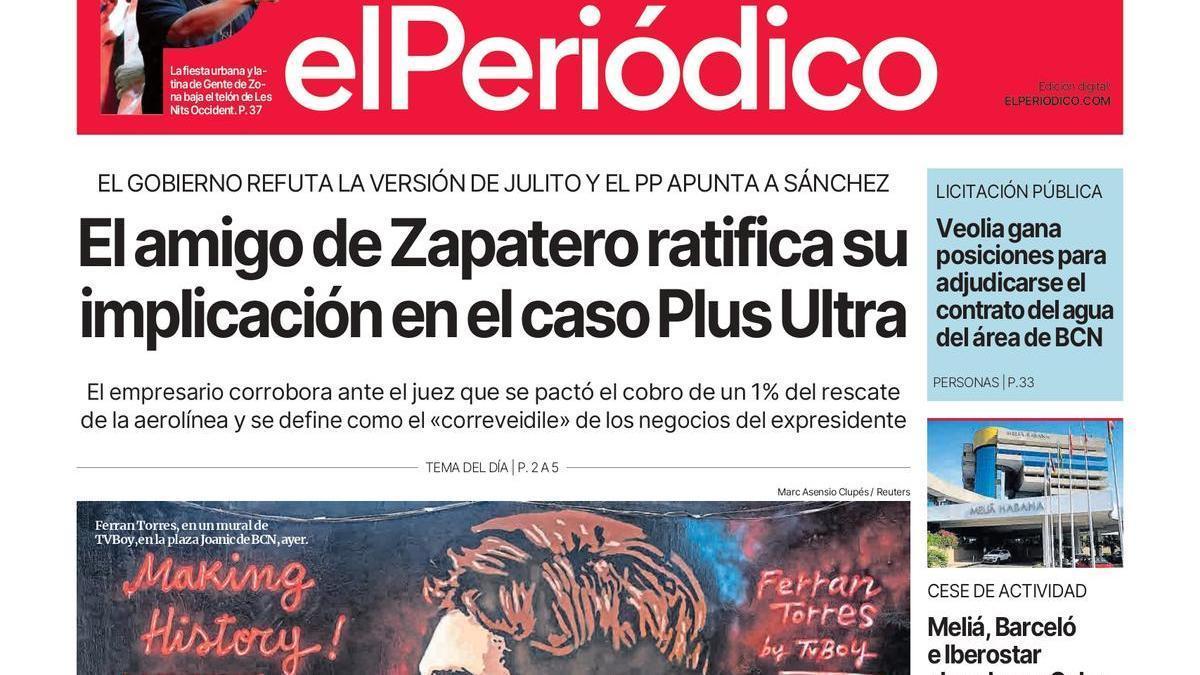 La portada de EL PERIÓDICO del 22 de julio de 2026