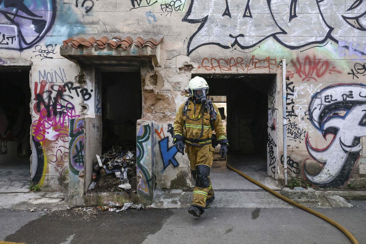 Los bomberos intervinieron en enero por un incendio en la antigua cárcel de Palma.