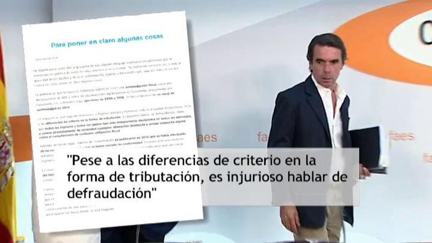 Aznar denuncia a Hacienda tras conocerse sus datos