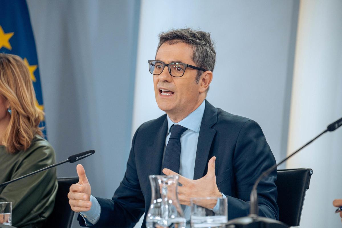 El ministro de la Presidencia, Relaciones con las Cortes y Justicia, Félix Bolaños.