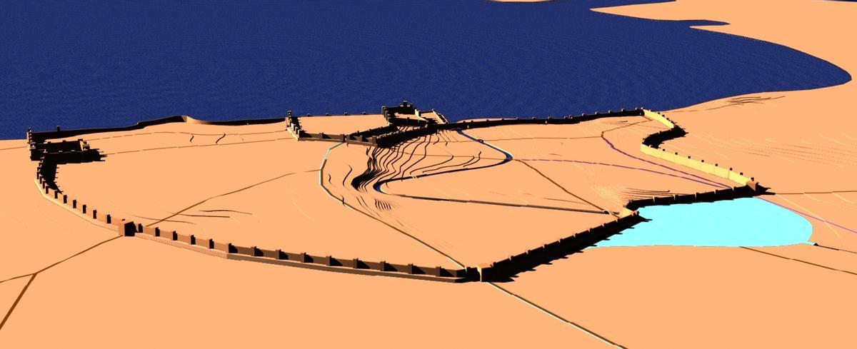 La acumulación de agua fuera del recinto amurallado de Palma