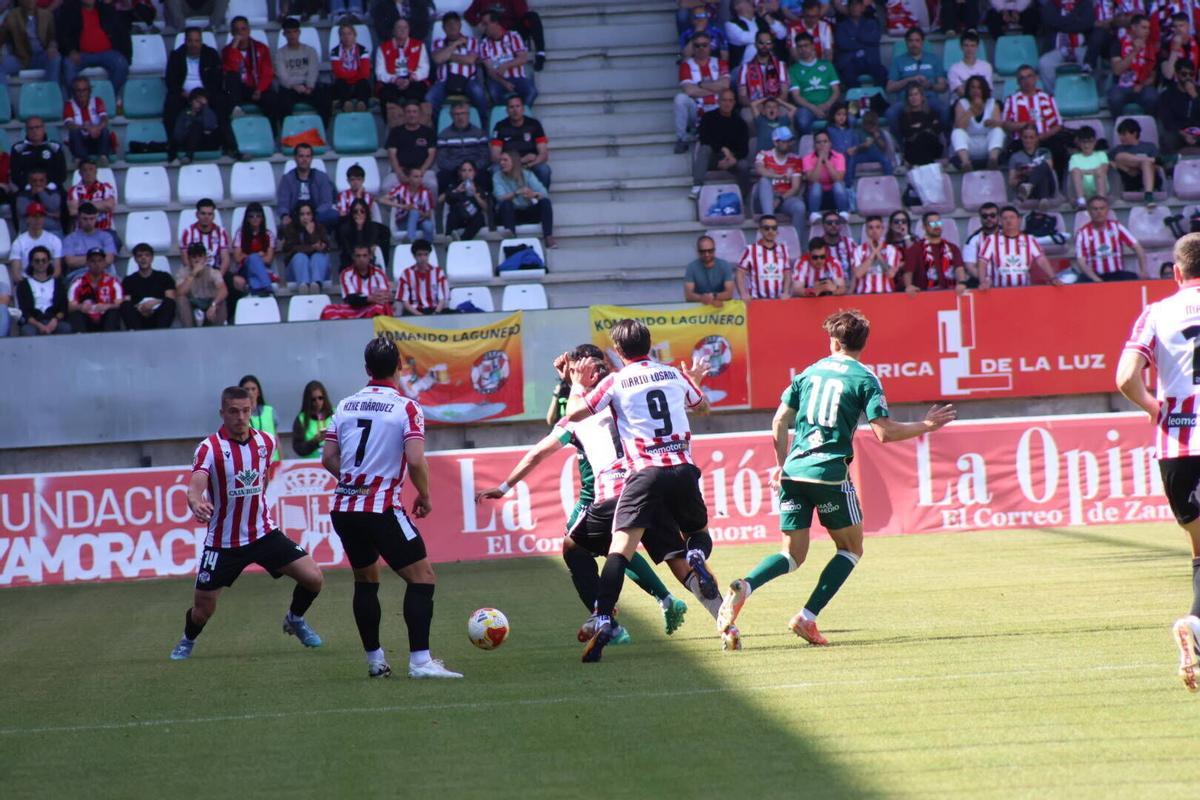 Partido entre el Zamora CF y el Cacereño disputado en el Estadio Municipal Ruta de la Plata.