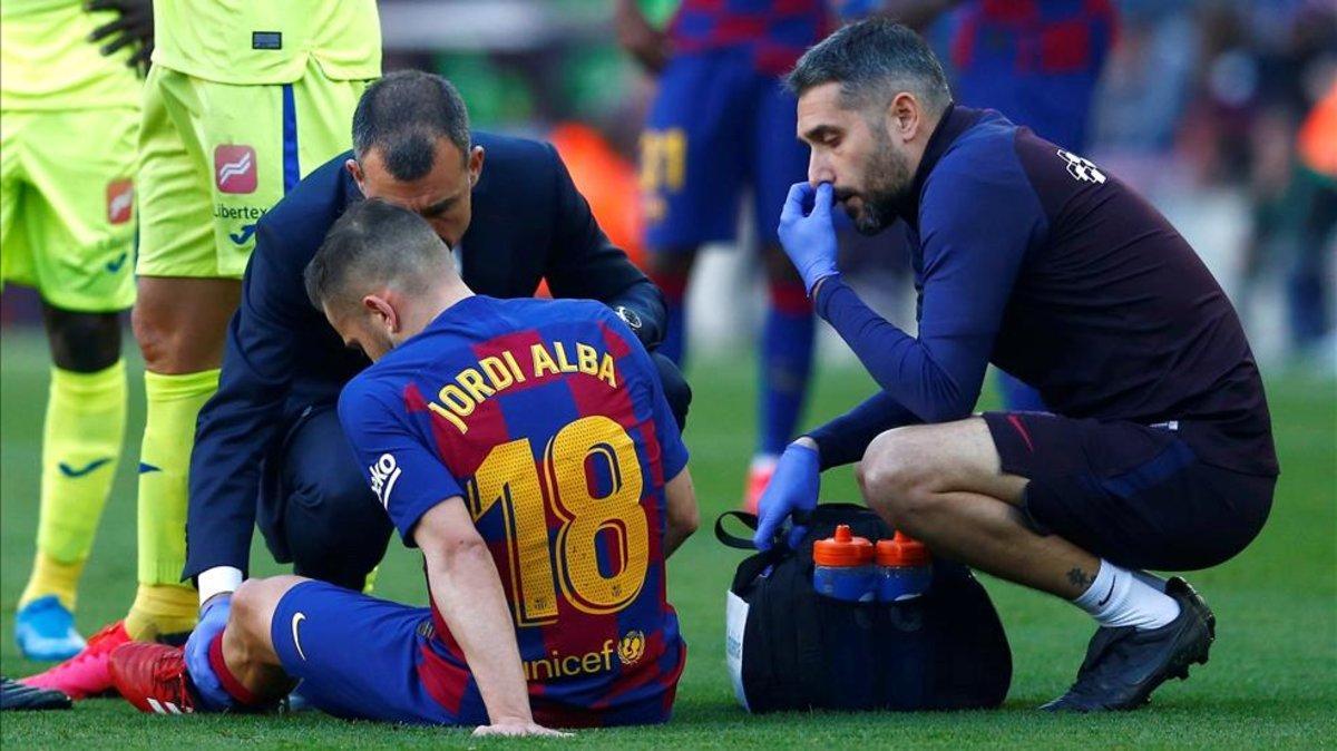 Jordi Alba volvió a lesionarse ante el Getafe