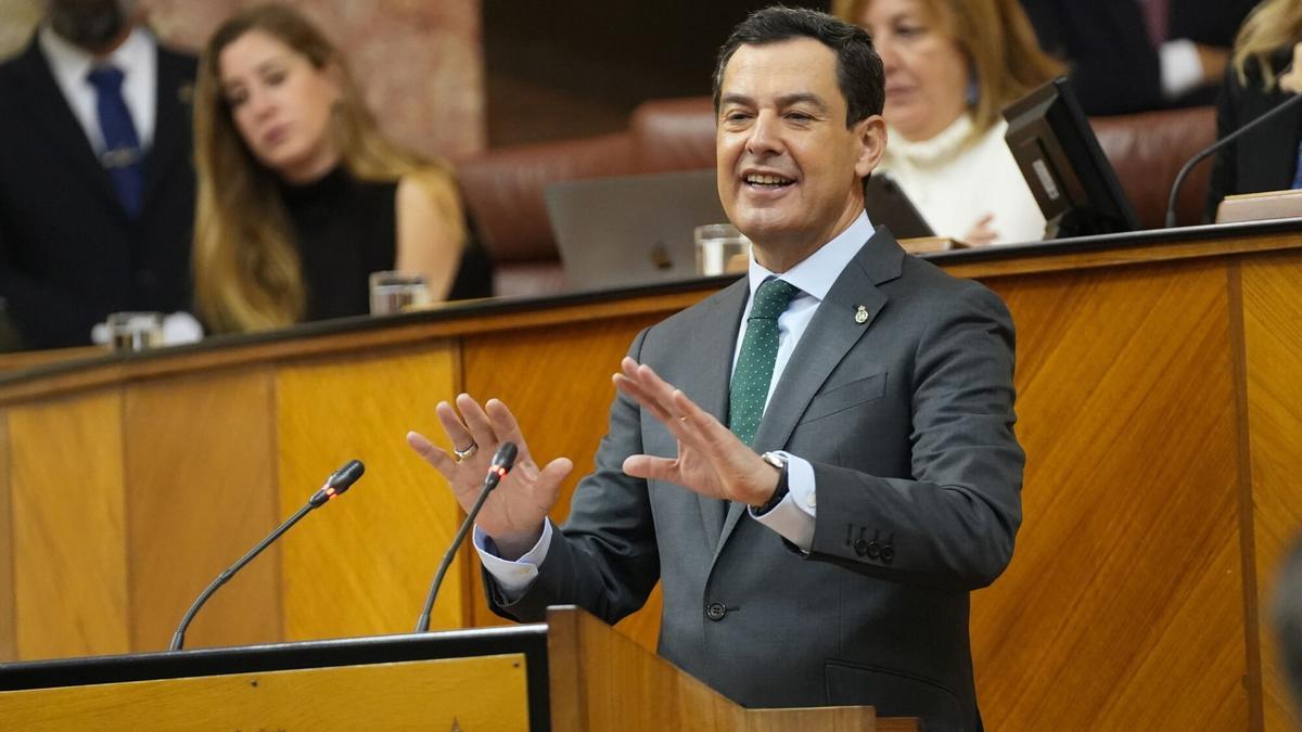 El presidente de la Junta de Andalucía, Juanma Moreno, interviene en el Debate sobre el Estado de La Comunidad.