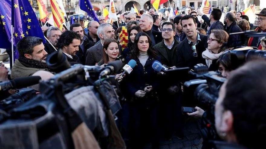 Inés Arrimadas, en un acto en Amer, el pueblo de Puigdemont. // Europa Press