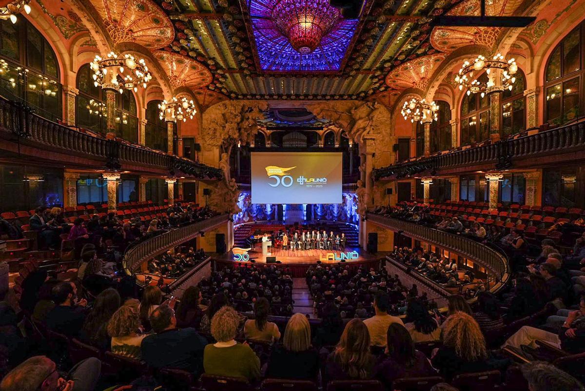 Una imatge de la celebració de l'acte al Palau de la Música