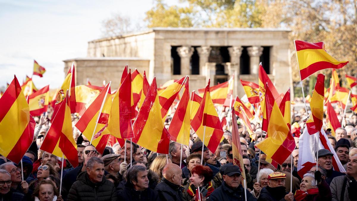 Imagen de la protesta contra el Gobierno convocada por el PP el domingo 30 de noviembre.