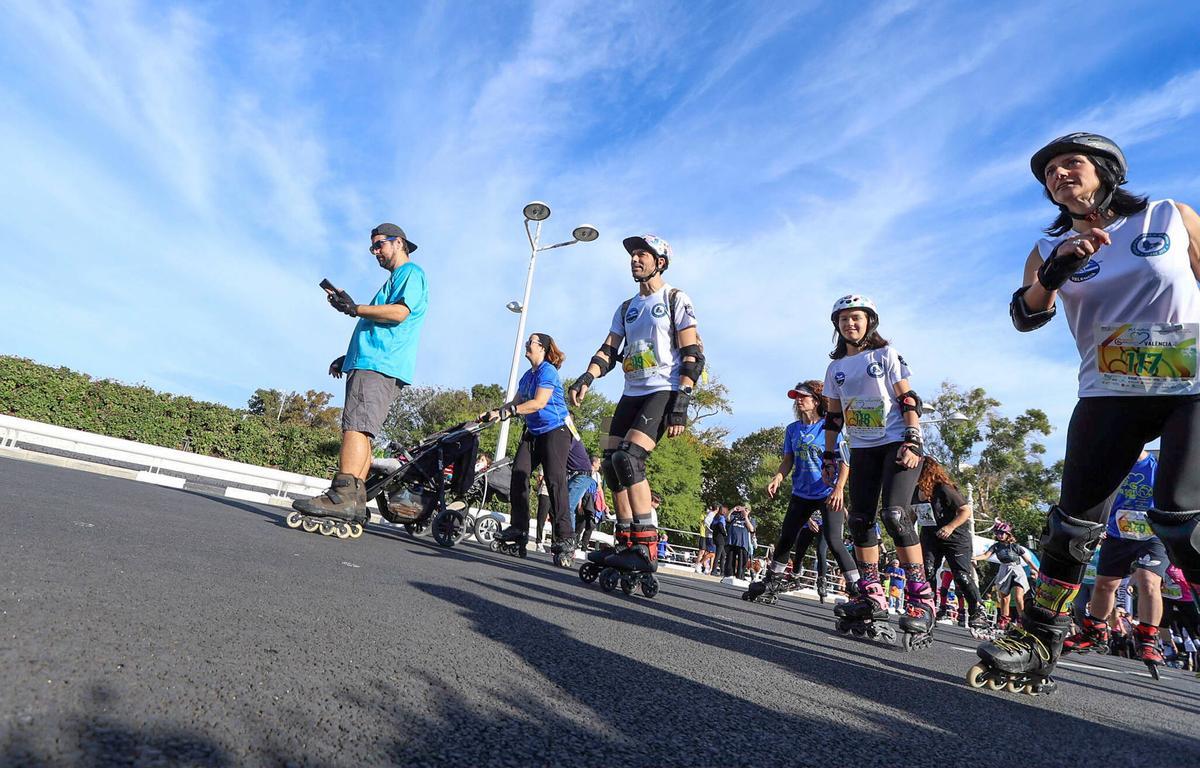 Momento de la patinada popular en Valencia