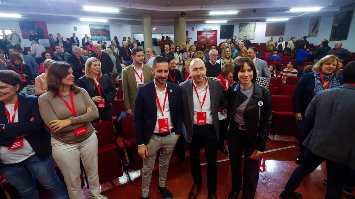 Carlos Fernández Bielsa, Alejandro Soler y Diana Morant, en el comité nacional del pasado sábado en València.