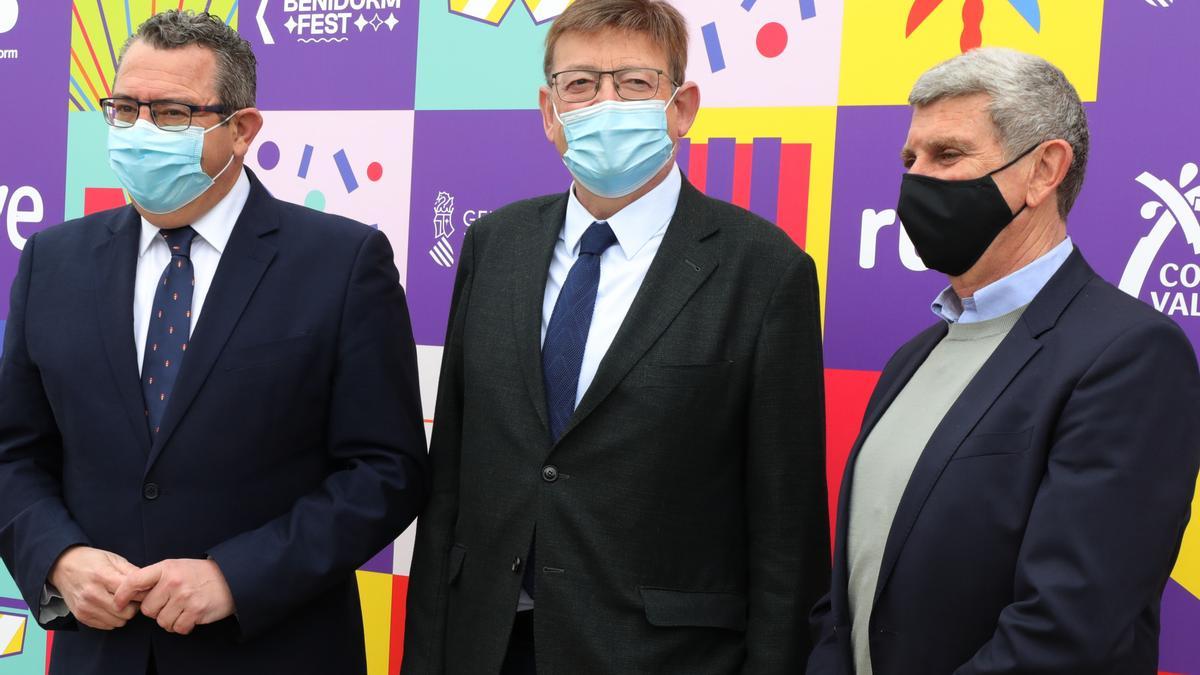 El presidente Ximo Puig durante la presentación del Benidorm Fest.