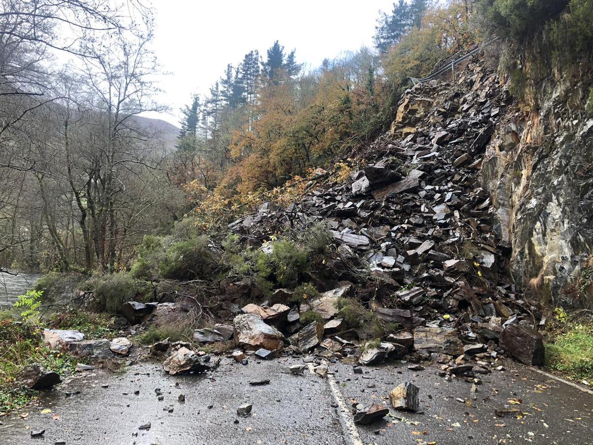 Un argayo en el corredor del Narcea.