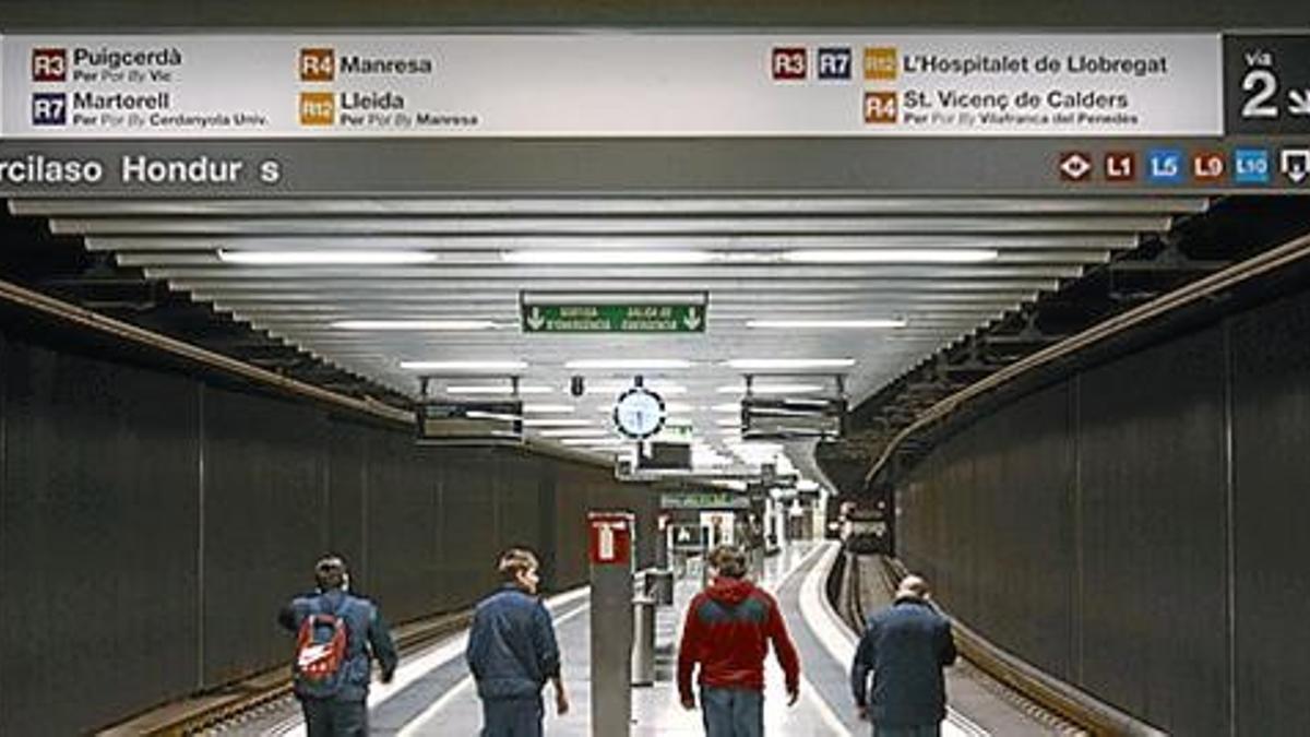 Andén de la nueva estación de Rodalies de La Sagrera-Meridiana, ayer.