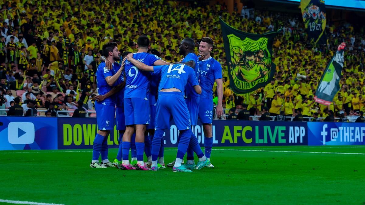 Los jugadores del Al-Hilal, celebrando un gol