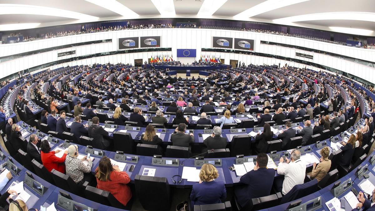 FILED - 13 March 2024, France, Strasbourg: A general view of a plenary session of them European Parliament. Photo: Philippe Stirnweiss/European Parliament/dpa - ATTENTION: editorial use only and only if the credit mentioned above is referenced in full