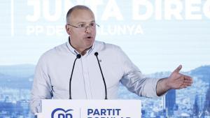 El secretario general del PP, Miguel Tellado, este domingo en Barcelona.