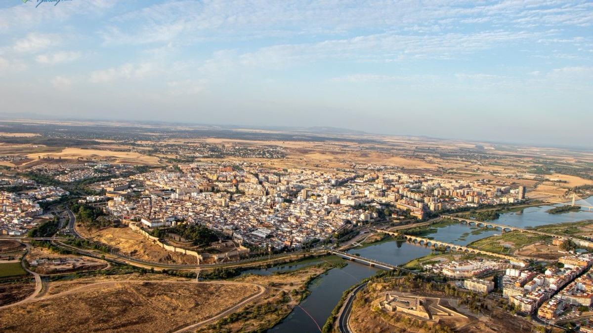 Vista aérea de Badajoz.