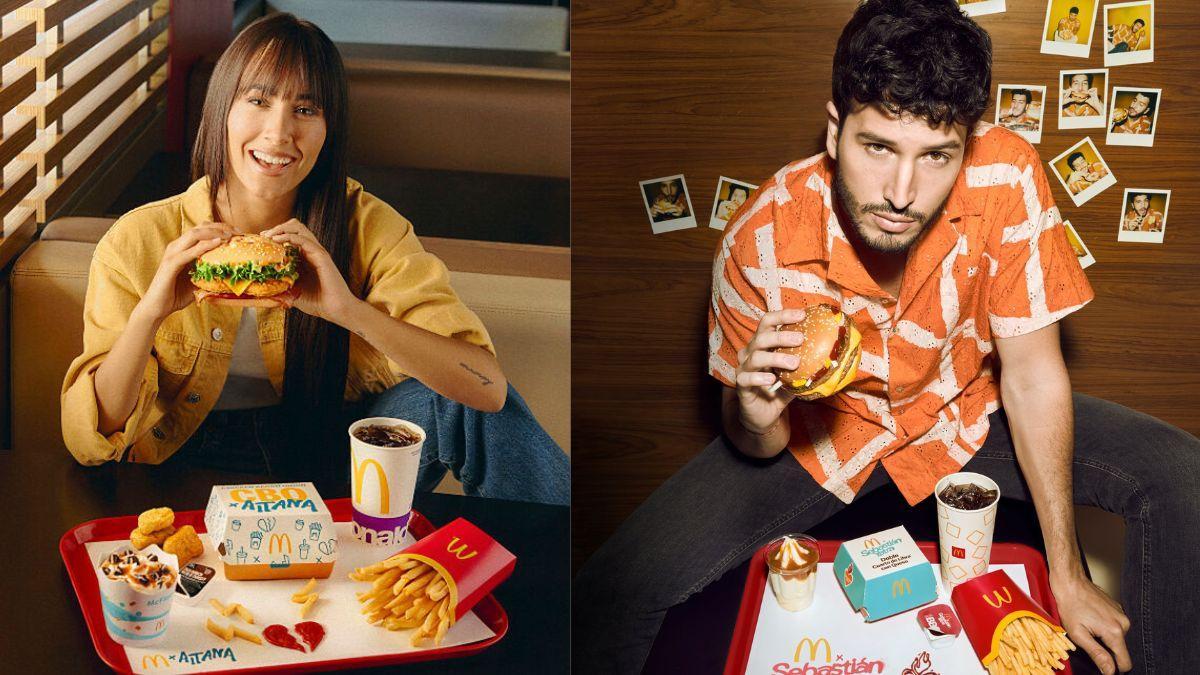 Aitana y Sebastián Yatra con sus menús de McDonalds