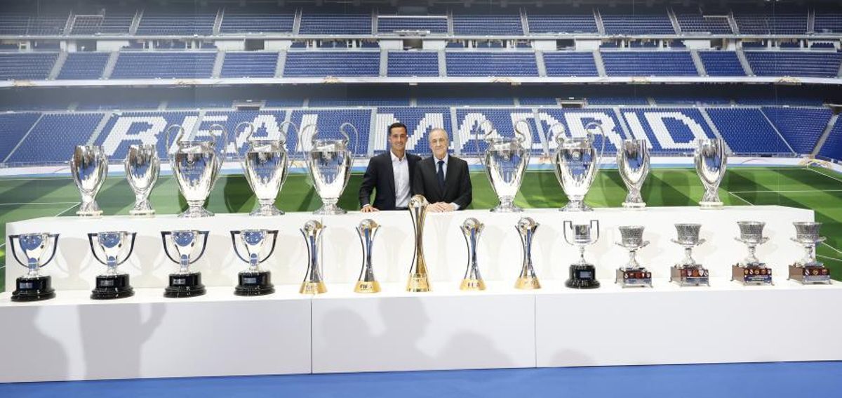MADRID, 17/07/2025.- Acto institucional homenaje del Real Madrid para despedir a Lucas VÃ¡zquez, este jueves en el Santiago BernabÃ©u. EFE/Real Madrid/MarÃ­a JimÃ©nez *****SOLO USO EDITORIAL/SOLO DISPONIBLE PARA ILUSTRAR LA NOTICIA QUE ACOMPAÃA (CRÃDITO OBLIGATORIO) *****