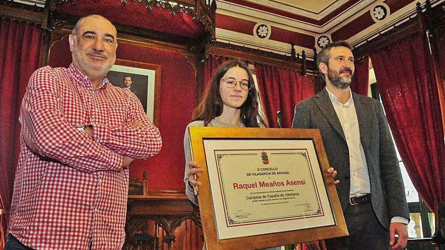 Raquel Meaños en una recepción en el Concello.