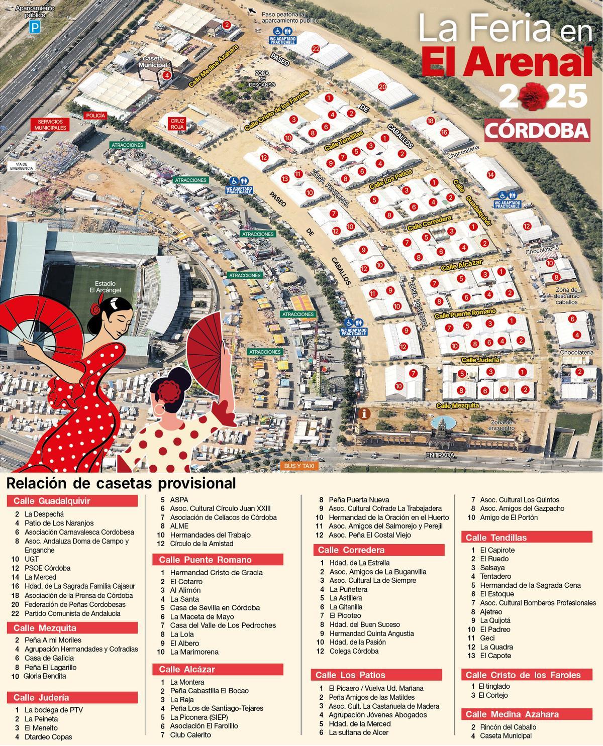 Plano de la Feria de Córdoba 2025.