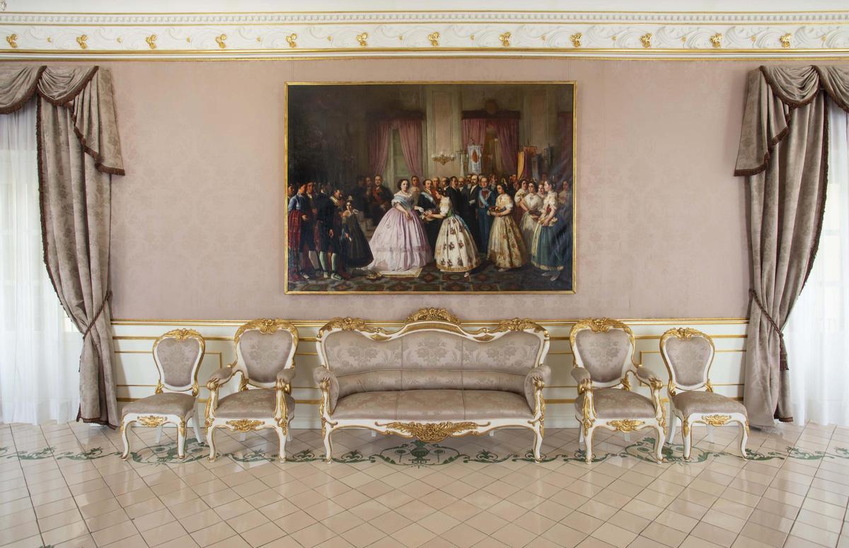 Retrato de Isabel II de Galbién Meseguer en el Palau dels Cervelló,