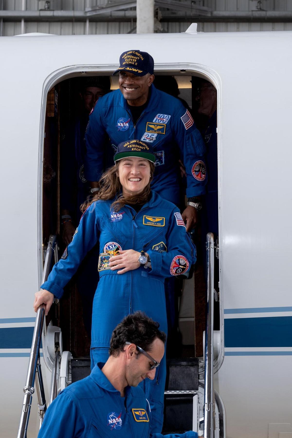 La tripulación de Artemis II de la NASA, recibidos Centro Espacial Johnson de la NASA