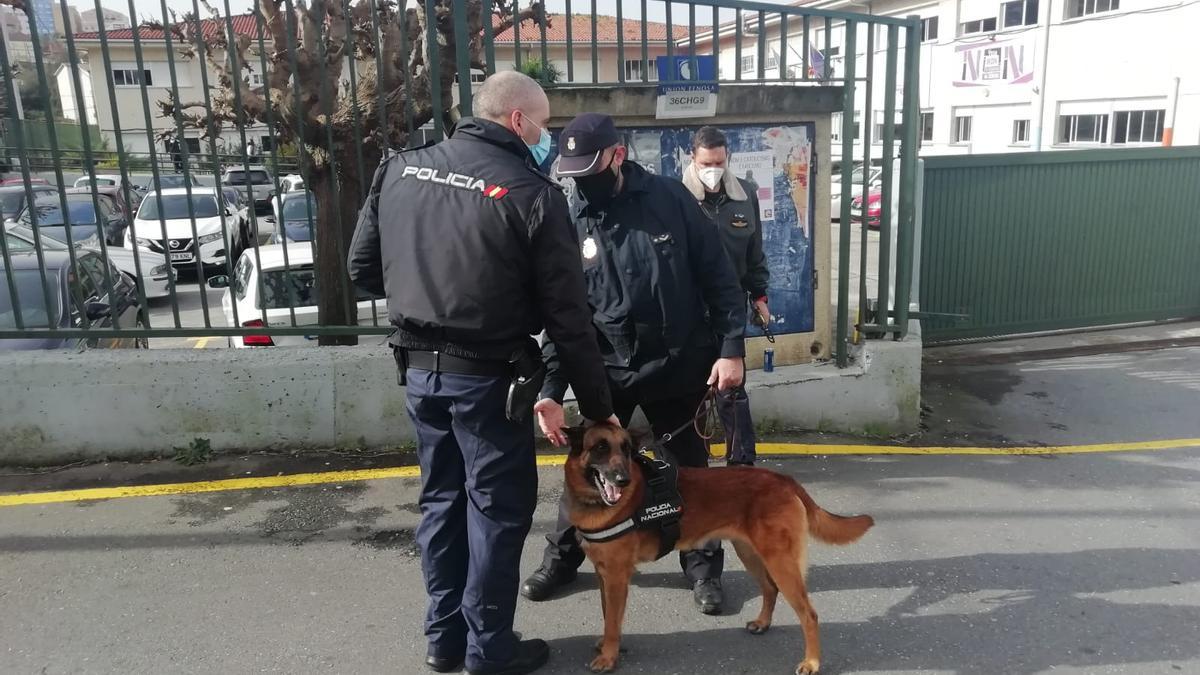 La Policía Nacional utiliza drones y perros de la Unidad de Guía Canina para detectar focos de venta o consumo de drogas.