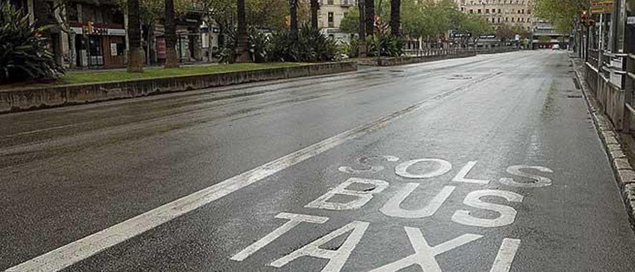 Imagen de un tramo de las Avenidas sin circulación durante la pandemia.