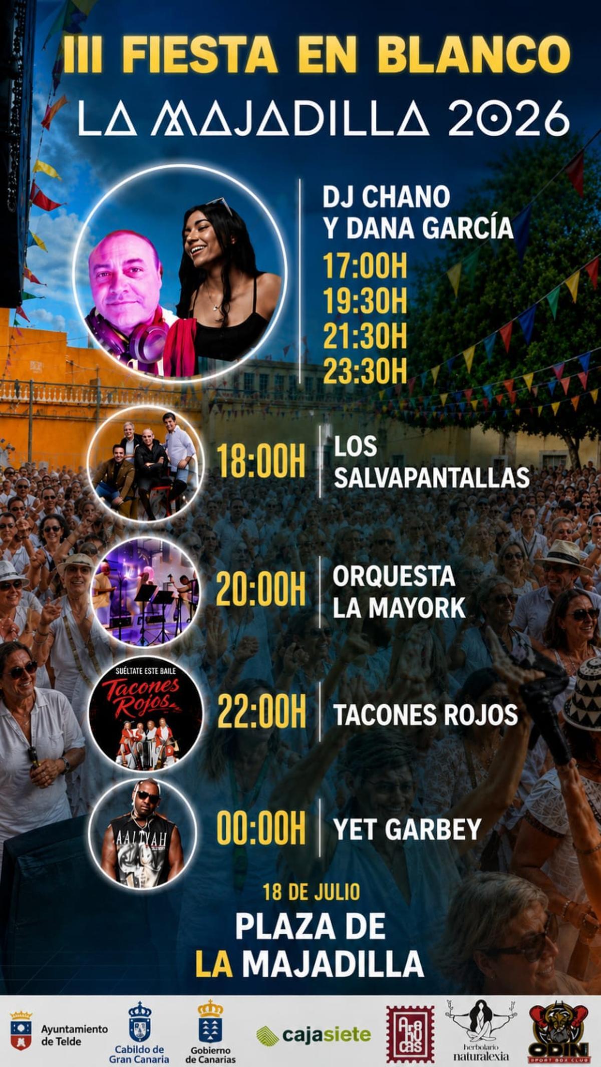 Cartel de la Fiesta en Blanco de La Majadilla, Telde, 2026
