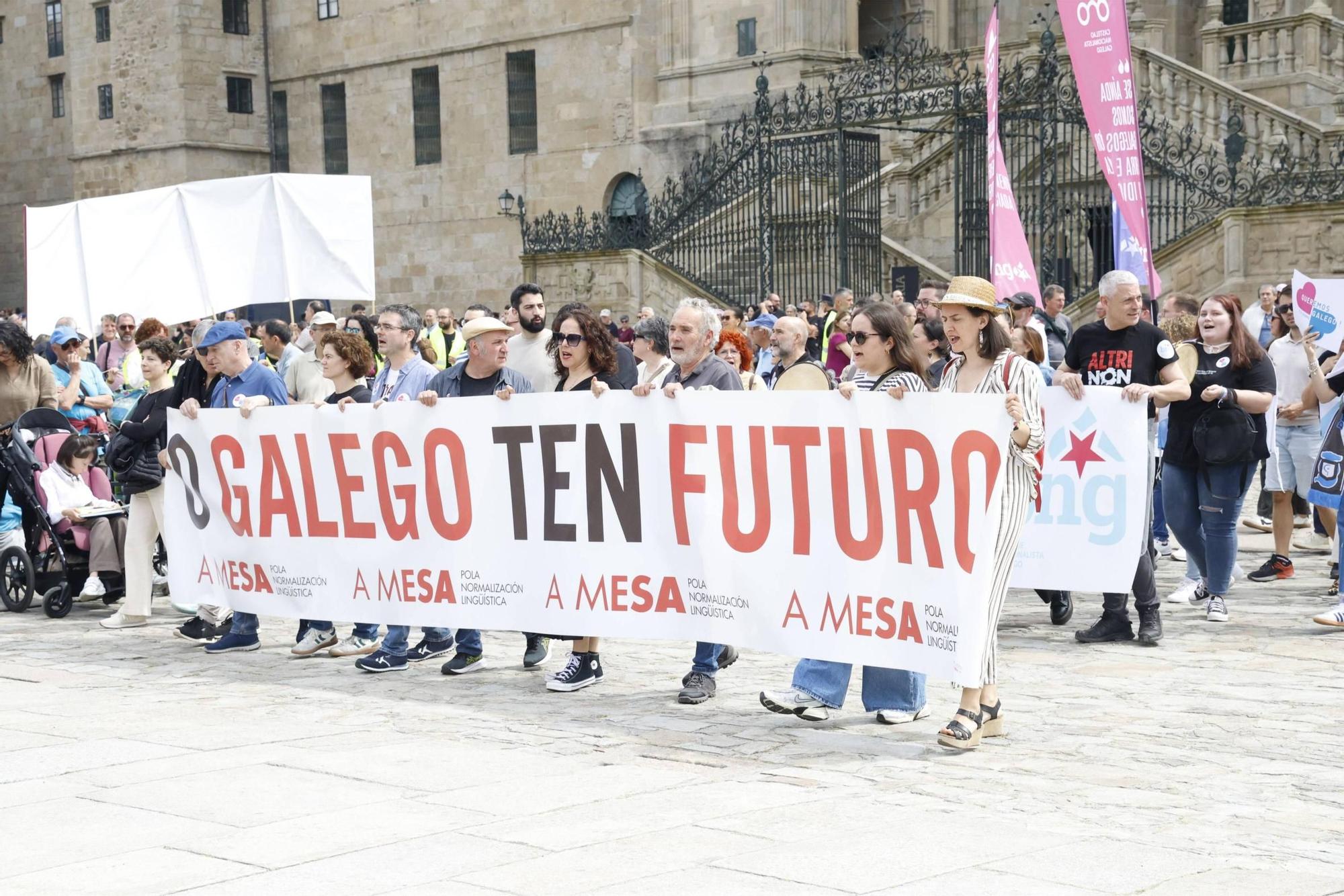 Miles de persoas toman as rúas de Santiago en defensa do galego
