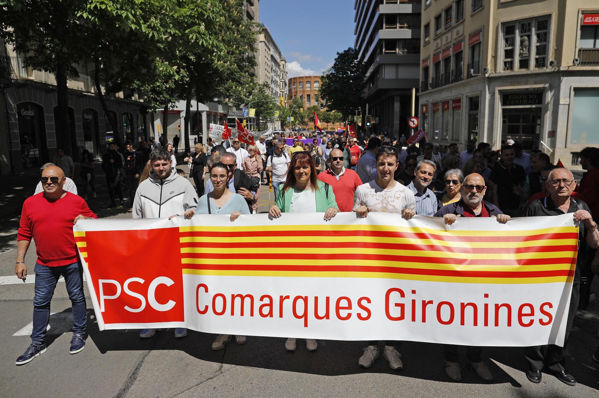 Manifestació de l'1 de maig a Girona