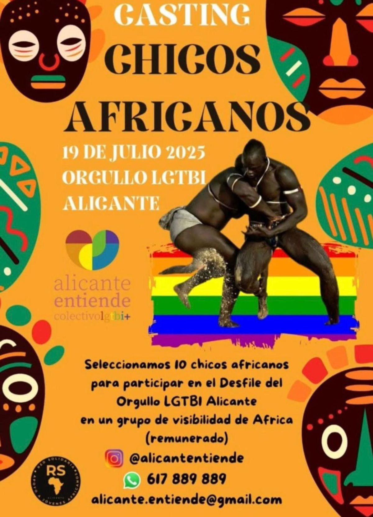 Imagen compartida en redes sociales en la que se publicita un "casting de chicos africanos"