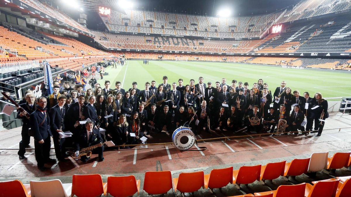 La banda de música no podrá acceder al estadio de Mestalla para el partido contra el Cádiz