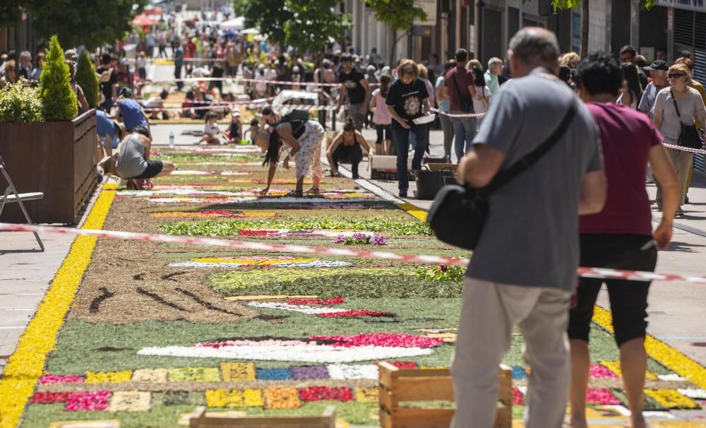 El concurs de catifes de flors naturals omple Arbúcies