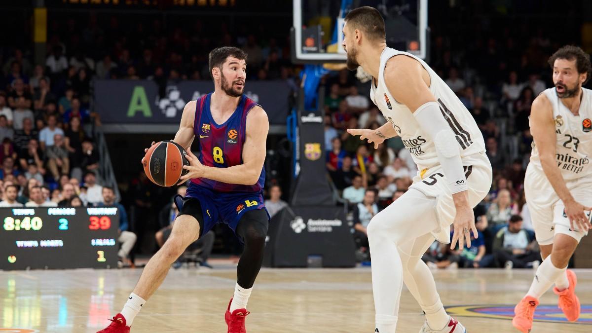 Darío Brizuela, en el último Clásico de Euroliga ante el Real Madrid