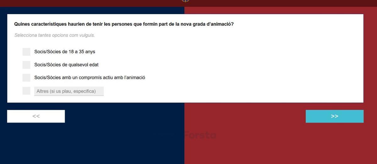 La encuesta del Barça a sus socios sobre la nueva grada de animación en el Spotify Camp Nou