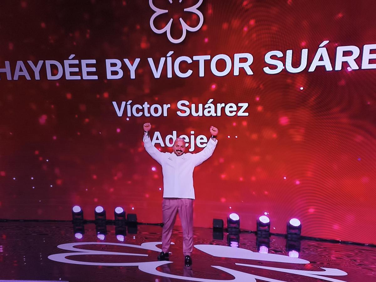 Víctor Suárez, al recoger su estrella Michelin.