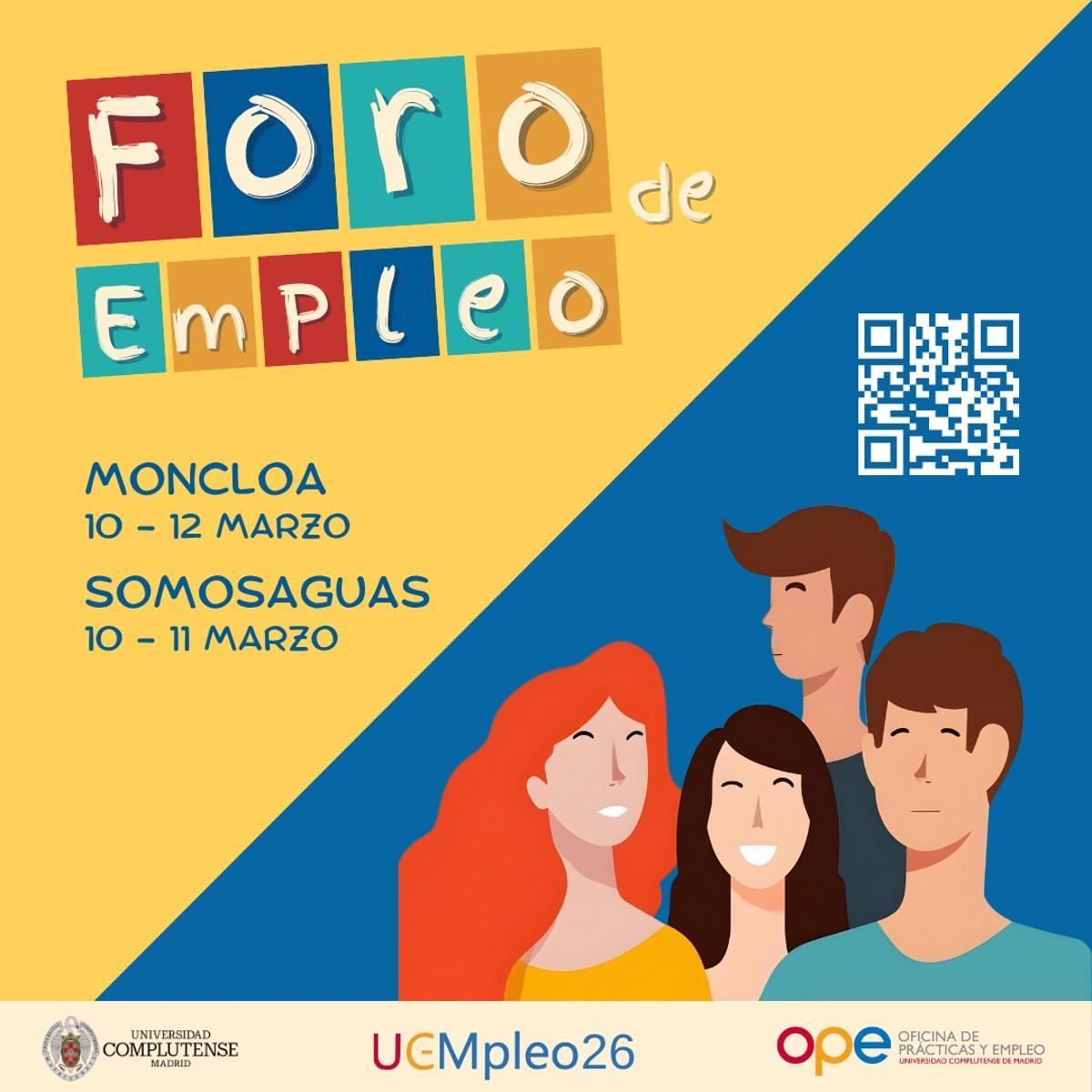 Cartel del Foro Presencial de Empleo de la Universidad Complutense