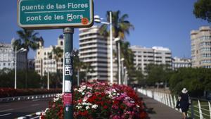 Vista del Puente de las Flores con la rotilación actual.