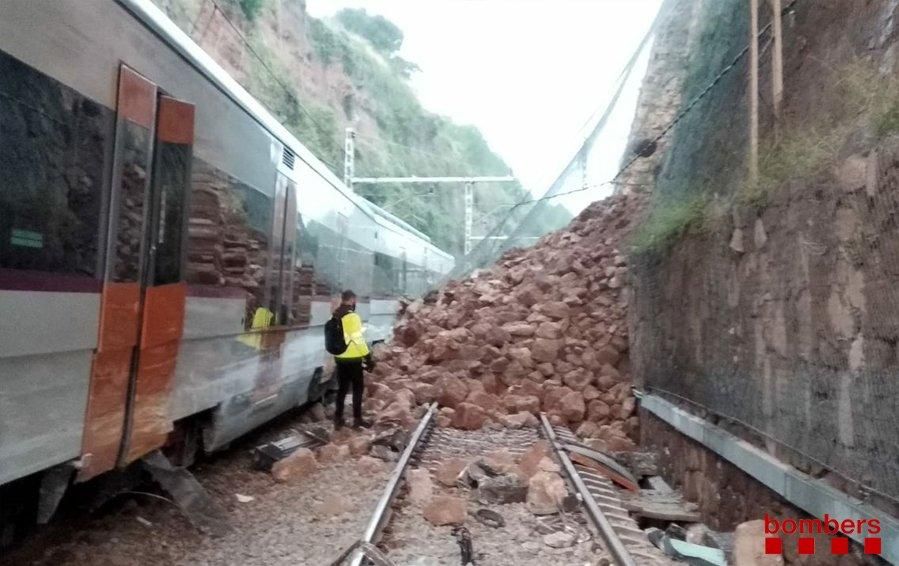 Descarrilament d'un tren a Vacarisses