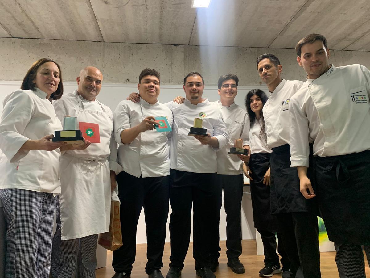 Ganadores del concurso de tapas de escuelas de hostelería en Plasencia.